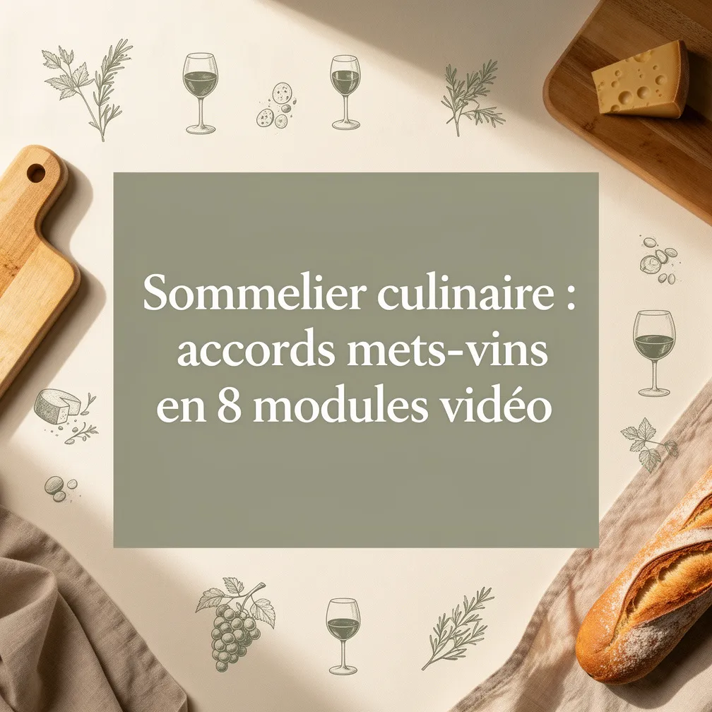 Sommelier culinaire : accords mets-vins en 8 modules vidéo