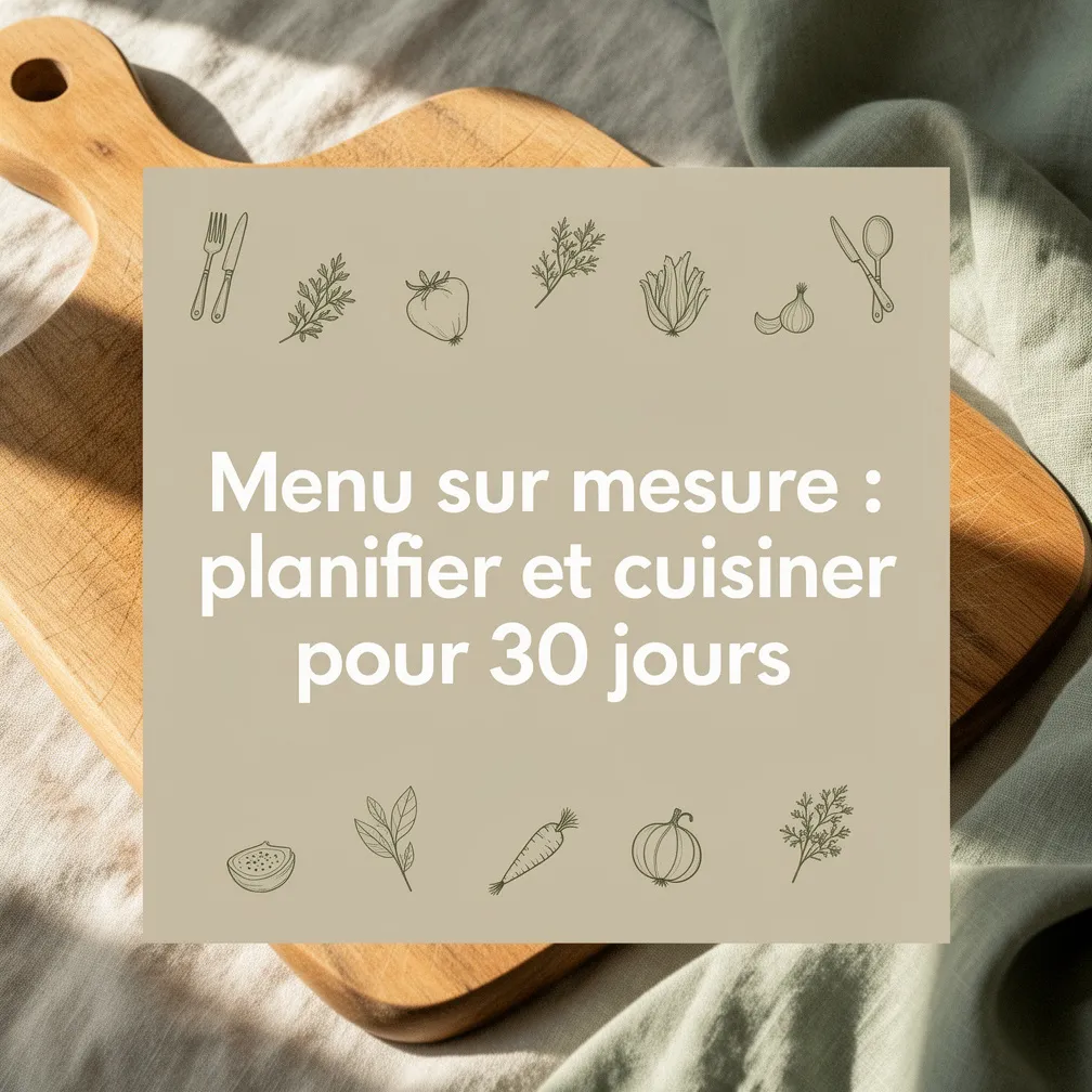 Menu sur mesure : planifier et cuisiner pour 30 jours