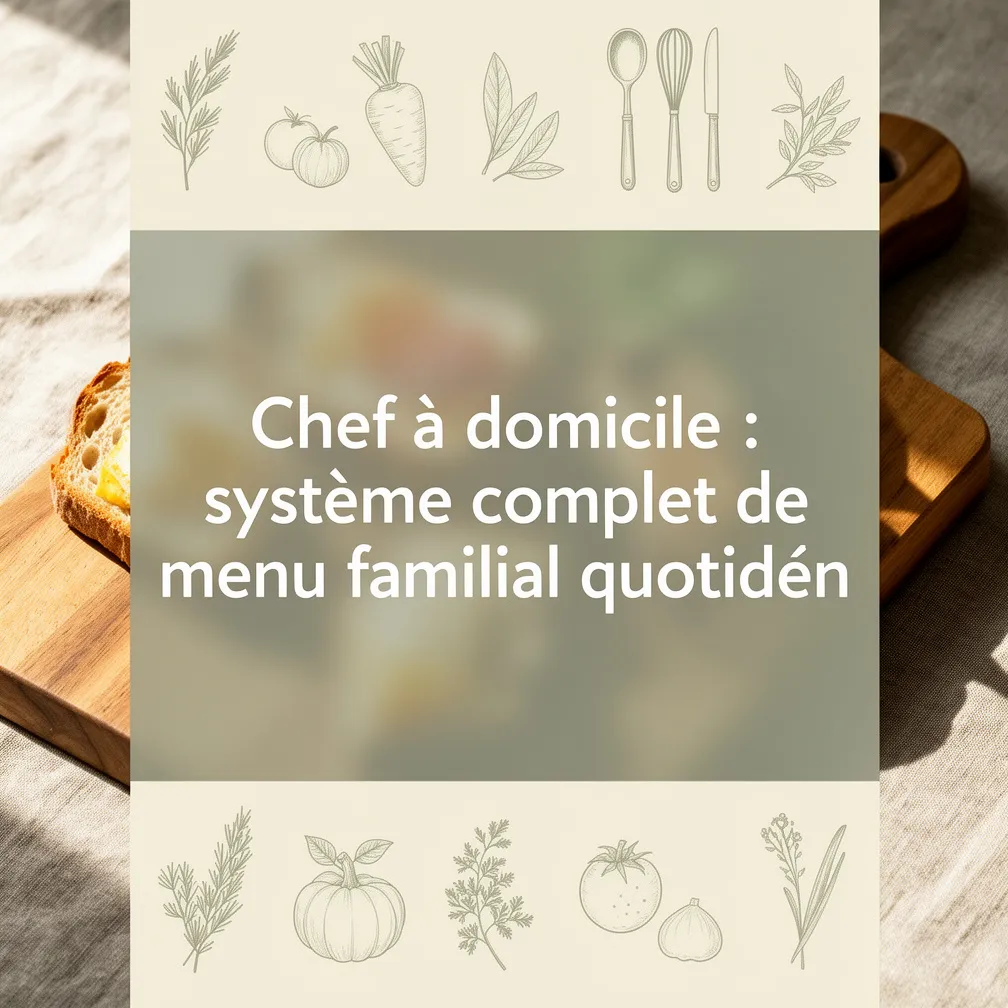 Chef à domicile : système complet de menu familial quotidien