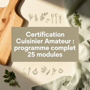 Certification Cuisinier Amateur : programme complet 25 modules