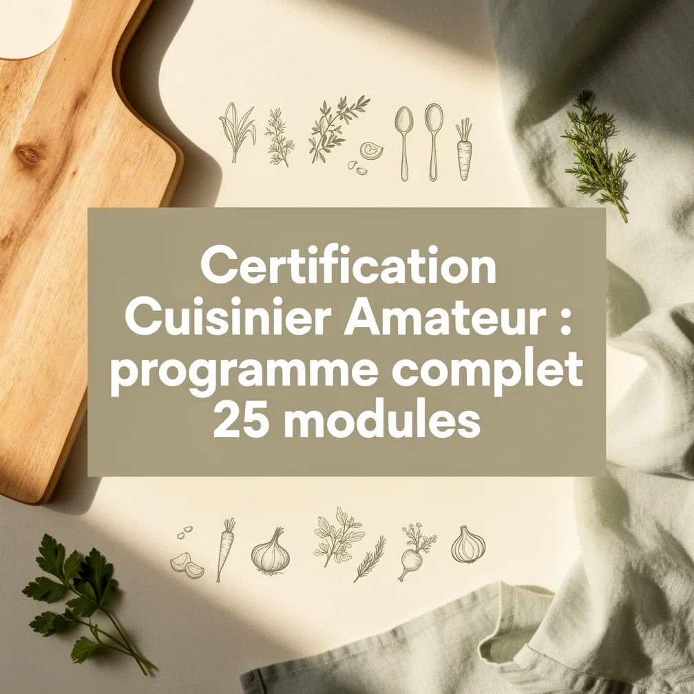 Certification Cuisinier Amateur : programme complet 25 modules