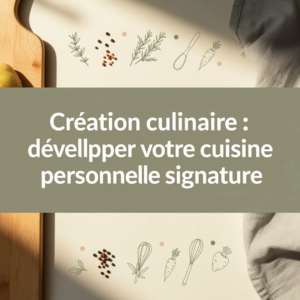 Création culinaire : développer votre cuisine personnelle signature