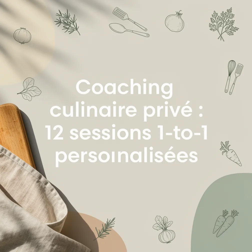 Coaching culinaire privé : 12 sessions 1-to-1 personnalisées