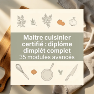 Maitre cuisinier certifié : diplôme complet 35 modules avancés