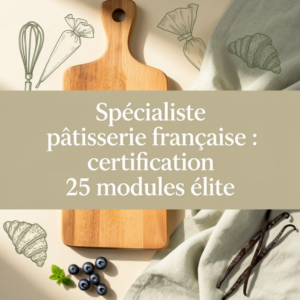 Spécialiste pâtisserie française : certification 25 modules élite